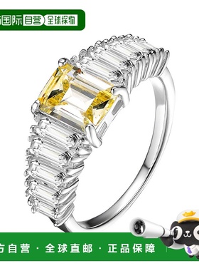 自营 GENEVIVE 纯银黄色立方氧化锆簇状戒指 - 黄色 美国奥莱直发