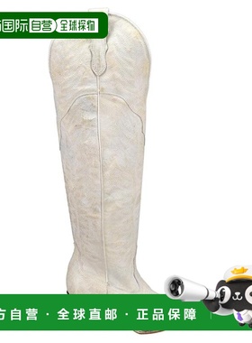 1h可退 【美国直邮】Corral 女士时尚靴 A4311 白色真皮牛仔靴 高