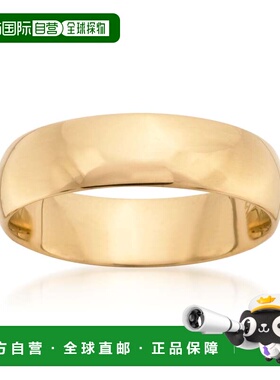 自营 Ross-Simons 男士 6 毫米 14 克拉黄金结婚戒指 - 黄色 美国
