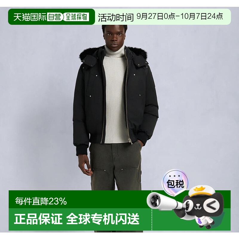 Moose Knuckles 男士ORIGINAL BALLISTIC BOMBER纯色连帽羽绒服