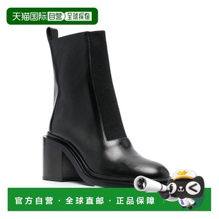 Block Heel With sanderMid Boot Height Ankle 自营jil Black