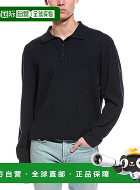 自营Slate & Stone Basket Weave Polo Sweater - blue 美国奥莱
