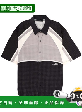 自营amiriMa Quad Panel Short-Sleeve Shirt - black 美国奥莱直