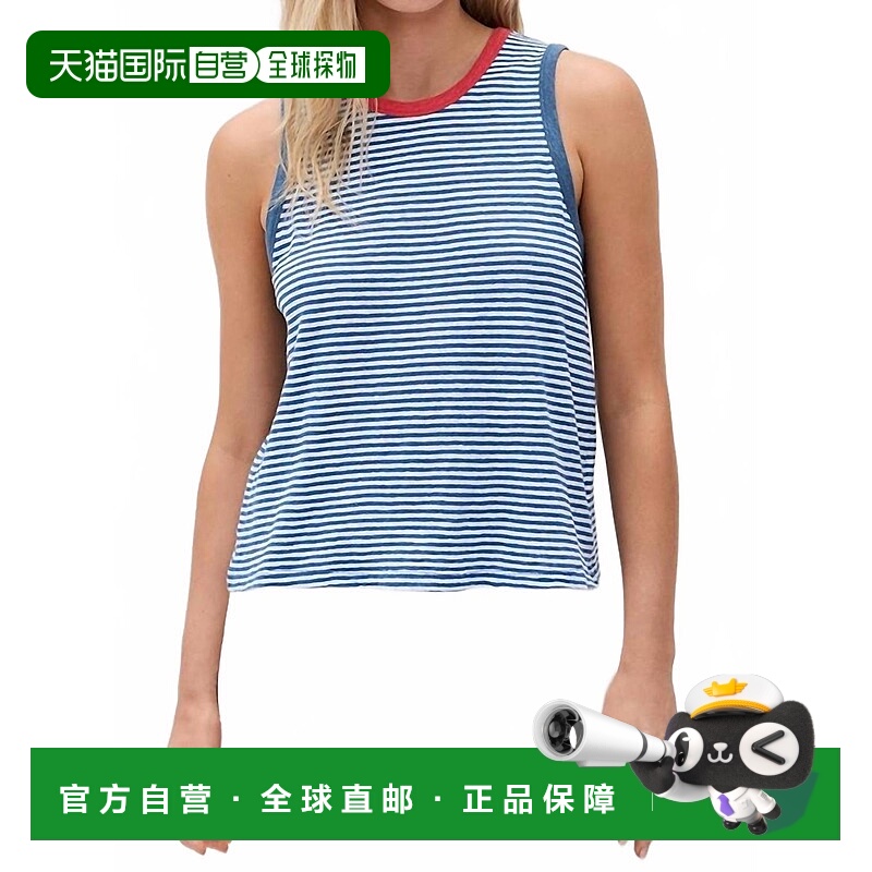 自营clare v.Camp Fit Tank In Blue/cream - blue/cream 美国奥