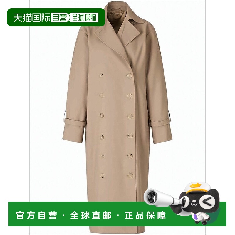 自营totemeDouble-Breasted Beige Coat With Adjustable Cuffs -