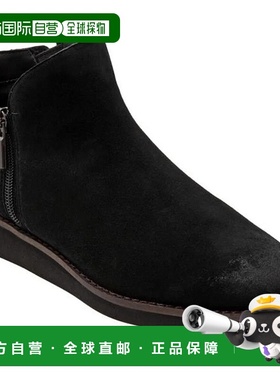 自营SoftWalk Wesley Boots Women's Black Suede Asymmetric Zip