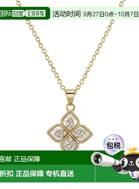 自营 adornia14k 镀金文艺复兴花朵水晶白贝母项链 - 白色 美国奥