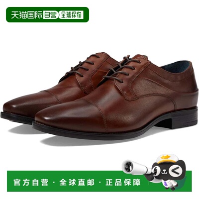 自营Johnston & Murphy Gibbons Oxfords Brown Leather Dress Sh