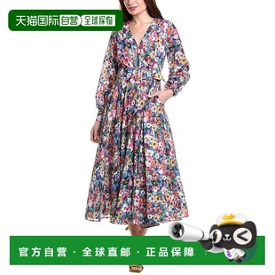 Elie 蓝色 Tahari Midi连衣裙 美国奥莱直发 Milena 自营