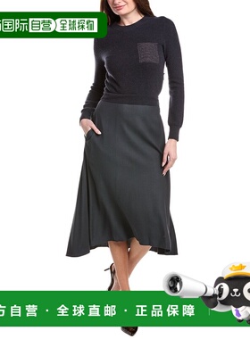 自营Peserico Wool, Silk, & Cashmere-Blend Midi Dress - blue