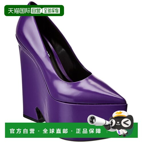 自营Versace Tempest皮革平台泵-紫色 美国奥莱直发