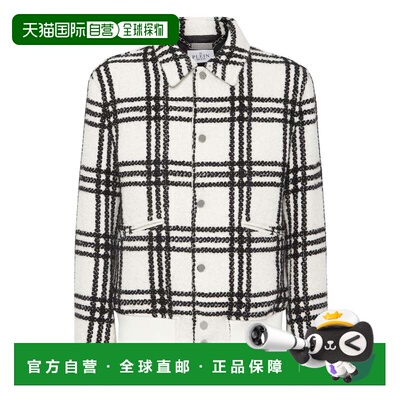 自营philipp plein羊驼羊毛飞行员夹克 Gothic Plein - 白色 / 黑