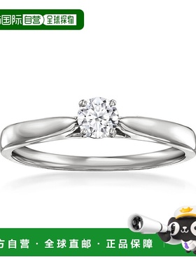 自营 Ross-Simons 实验室种植钻石单石戒指 925 纯银 - 白色 美国
