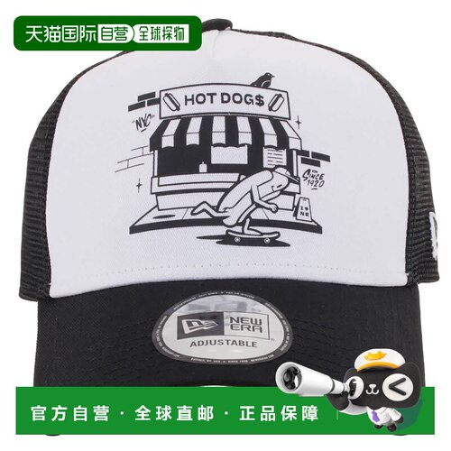自营New Era Graphic NY Hotdog Adjustable Trucker Cap - black