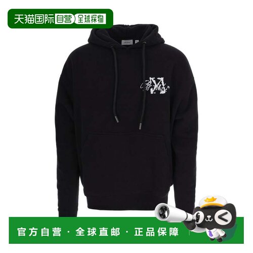 自营off-white黑色棉质箭头连帽衫-黑色 美国奥莱直发