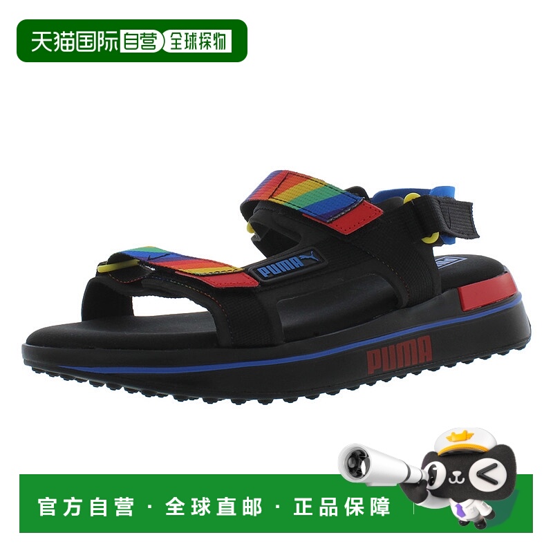 美国直邮Puma彪马男士拖鞋拼色经典徽标魔术贴简约休闲舒适柔软