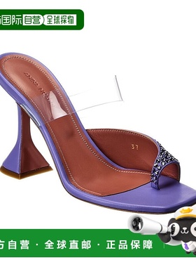 自营 AMINA MUADDI Paloma 皮革和乙烯基凉鞋 - 紫色 美国奥莱直