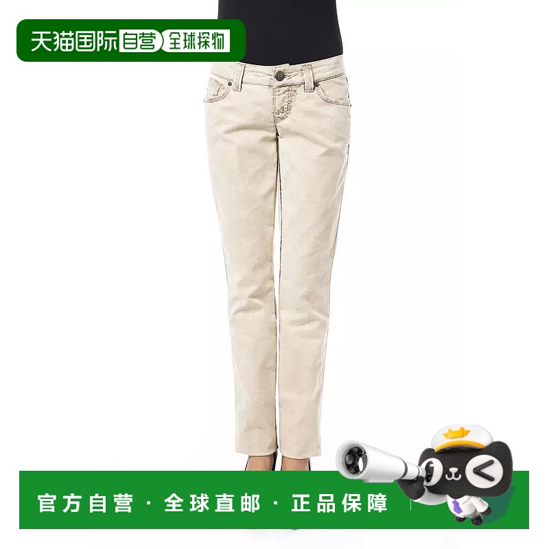 自营 BYBLOS 棉质牛仔裤和女式长裤 - 米色直筒裤 美国直发奥莱