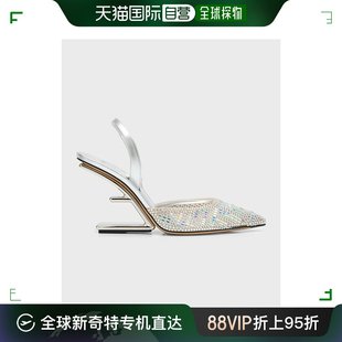 美国直邮 女士 真皮女鞋 fendi 尖头高跟鞋 水晶 休闲鞋