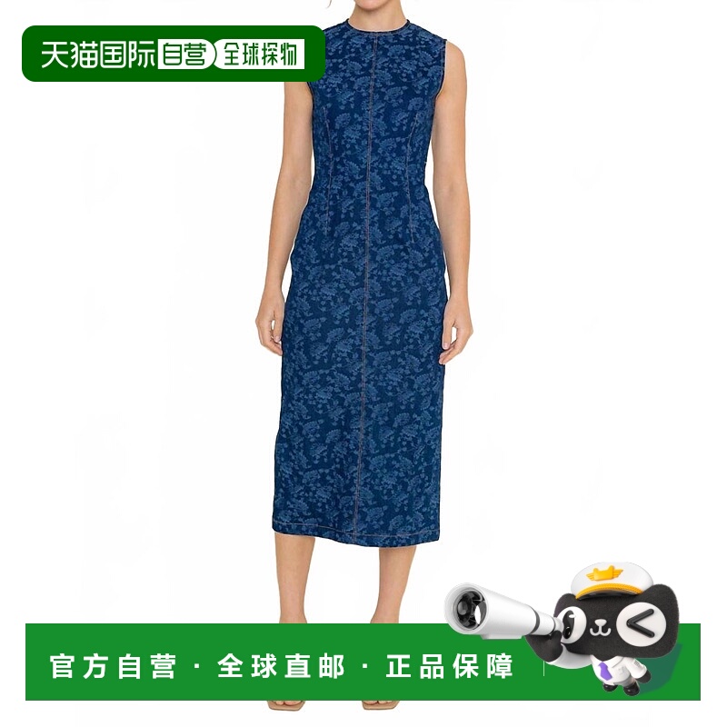 自营foreJenna Jacquard Dress In Denim - denim 美国奥莱直发