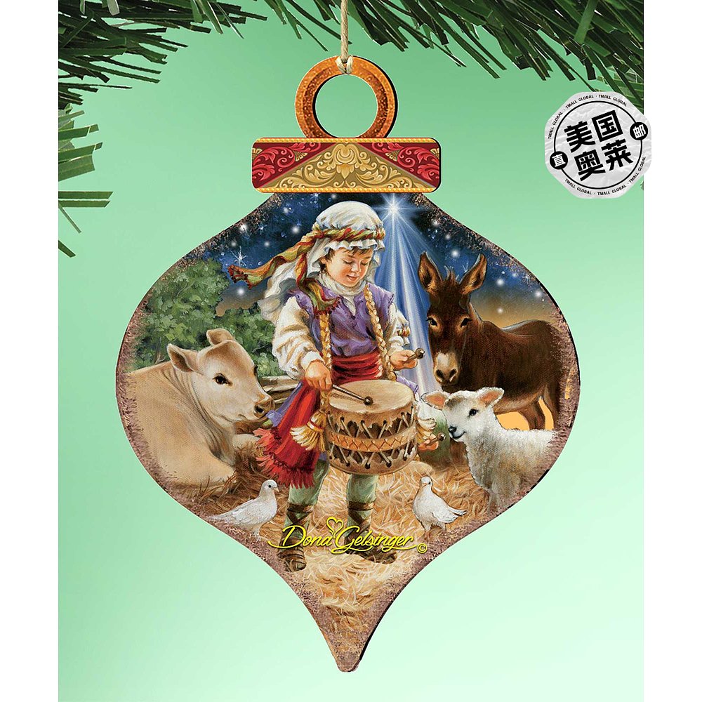 Designocracy 小鼓手男孩木饰品 2 件套 Dona Gelsinger 假日 -