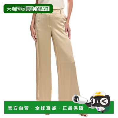 自营Lafayette 148 New York Sullivan真丝裤子-棕色 美国奥莱直