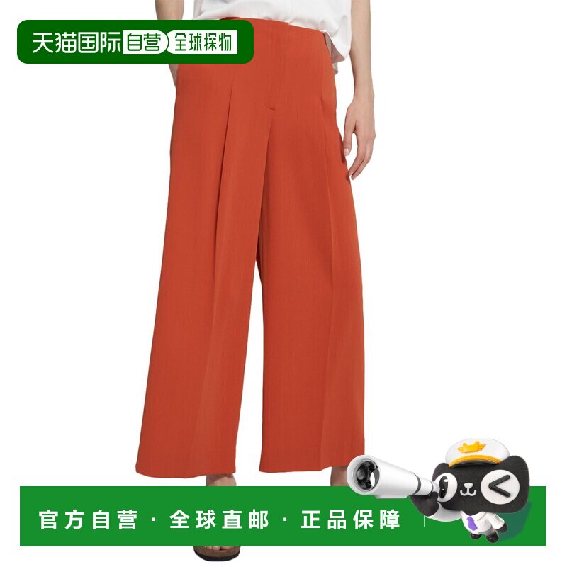 自营 Theory宽松阔腿褶皱长裤-红色 美国奥莱直发阔腿裤西装裤图片