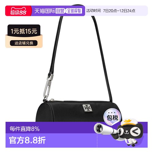 香港直邮Tory Burch VIRGINIA 品牌徽标 圆筒包单肩包
