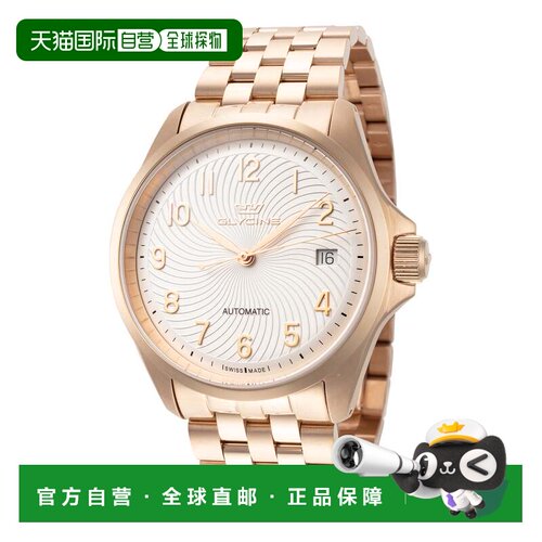 自营glycine甘氨酸女子战斗6女士经典36mm自动手表GL0342-玫瑰金