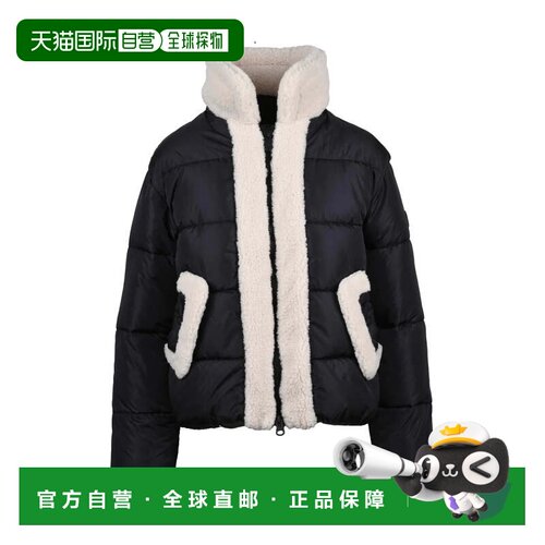 自营save the duck短款蜂蜜毛绒加厚尼龙羽绒服-黑色 美国奥莱直