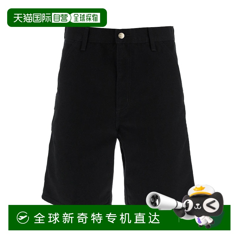 1h可退 香港直邮潮奢 CARHARTT WIP 男士 黑色棉质单及膝短裤 I02