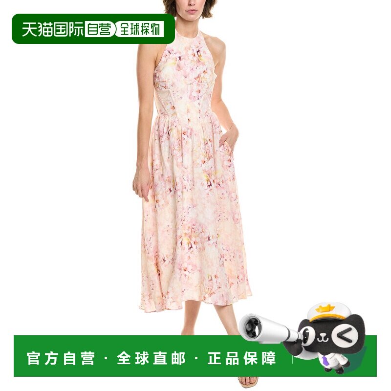自营 bardot芭铎Kylen印花迷笛裙-粉红色 美国奥莱直发连衣裙吊带