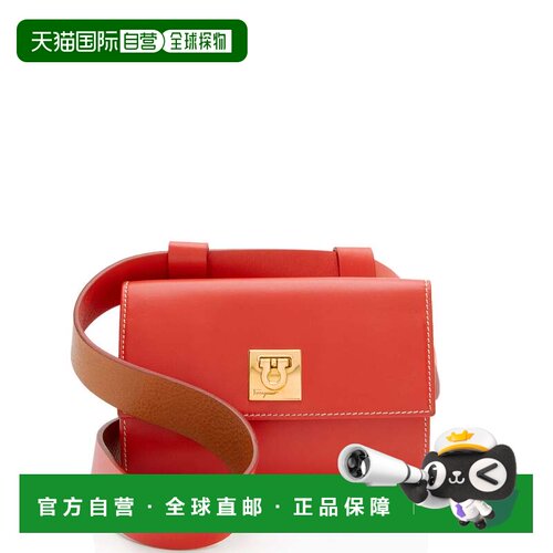 自营Ferragamo Gancini皮革皮带包-红色 美国奥莱直发