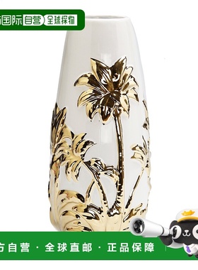 自营 vivience金树图案白色瓷花瓶 - 白色 美国奥莱直发