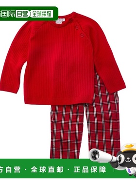 自营Carriage Boutique Plaid Top & Pant Set - red 美国奥莱直