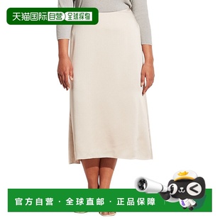 自营vince文斯褶皱滑裙 美国奥莱直发半身裙长裙包臀裙a字裙 绿色