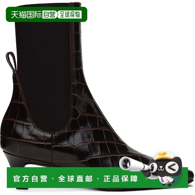 1h可退 香港直邮潮奢 TOTÊME 女士 棕色 Croco-Embossed Mid-Heel
