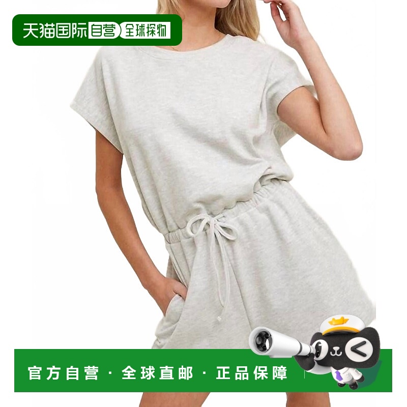 自营wishlistHeather Dolman With Drawstring Romper In Grey 美