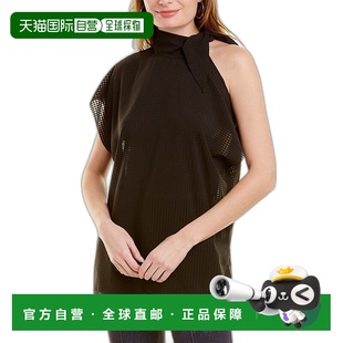 Lela Rose 透明格纹上衣 美国奥莱直发围巾 自营 黑色 Pearl