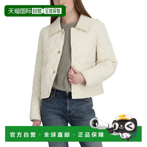 自营Tahari Haly Short Quilted Jacket - white 美国奥莱直发