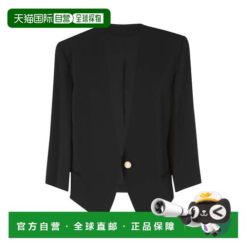 自营alberta ferretti黑色Cady弹力开袖粘胶西装外套-黑色 美国奥