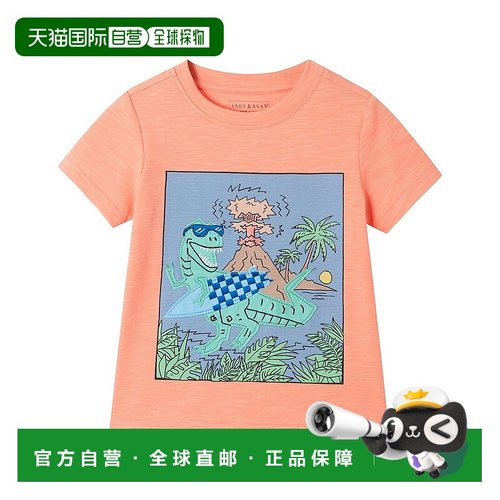 自营Andy & Evan Applique Dino Graphic T-Shirt - orange 美国