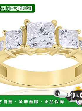 自营 pompeii3pompeii 32 1/2 克拉公主方形切割钻石订婚戒指 14k