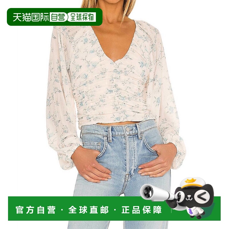 自营free peopleFinal Rose Blouse In Cream - cream 美国奥莱直
