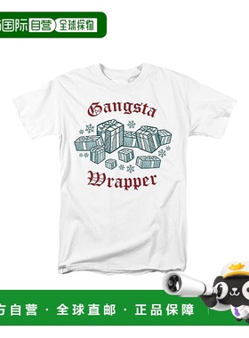 自营 gildanGangsta Wrapper 圣诞男女通用成人 T 恤 - 白色 美国