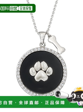 自营Ross-Simons 925 银黑色玛瑙和白色托帕石狗爪吊坠项链 - 16