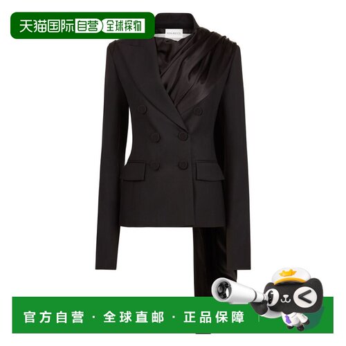 自营nina ricciDouble-Breasted Black Jacket - black 美国奥莱