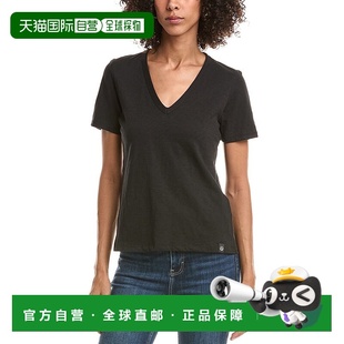 黑色 自营rag V领T恤 bone碎布和骨头Slub 美国奥莱直发
