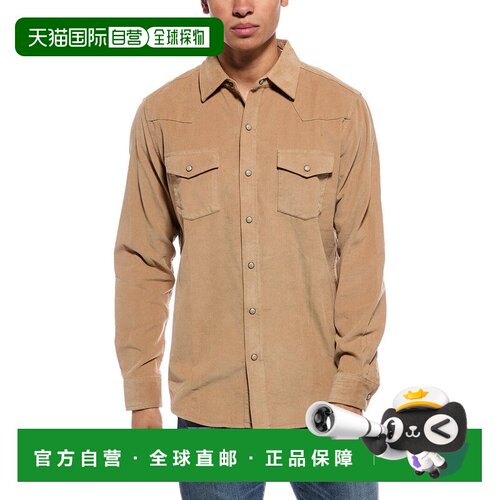 美国直邮自营weatherproof vintage防风雨复古西式灯芯绒衬衫-棕