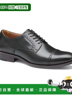 自营Men's Johnston & Murphy Reeve Oxford Black Cap Toe Wingt